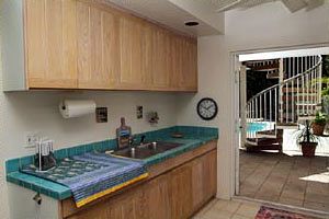 lower level kitchen of st john villa