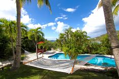 Hammock beside pool